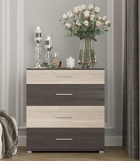 Комод Еверест на 4 ящики Бриз К-5 (телескопи) 70х38х72.5 венге + дуб молочний (DTM-2490) Дніпро - фото 1