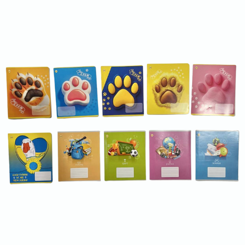 Зошит на 12 аркушів у клітинку з твердою обкладинкою , комплект 10 шт Київ