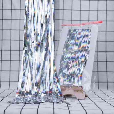 Дождик на фотозону с голограммой 1 м на 1 м серебристый Киев