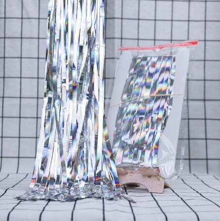 Дождик на фотозону с голограммой 1 м на 1 м серебристый Киев - изображение 3