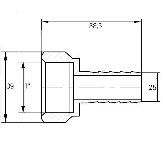Штуцер 1″В 25мм нікельований NU5L1S OPTIMUM (000030853) Київ