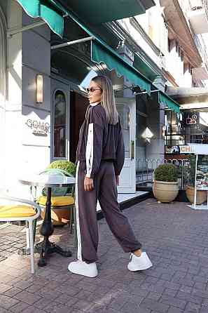 Стильный женский повседневный костюм тройка плотный плюшевый велюр Шоколад, 42/44 Одесса