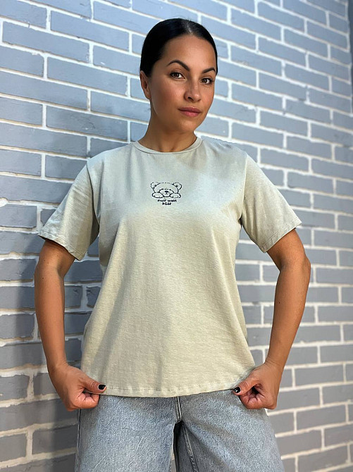 Футболка жіноча Pepper&mint AF24-23 принт ведмедик попереду світло сіра, світло-сірий, S Київ - фото 10