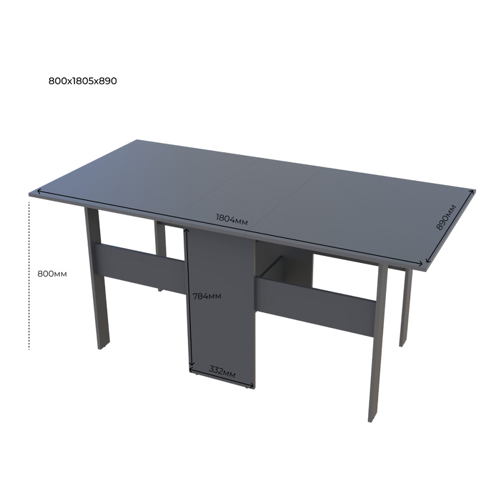 Стол в кухню Doros Торонто 180х89х80 см Графит (DRS-011393) Львов - изображение 7