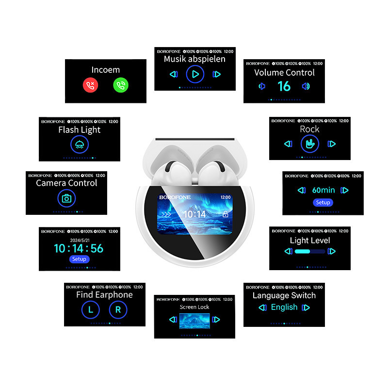 Бездротові навушники BOROFONE BW87 Mist true wireless BT headset with touch screen White Київ - фото 1