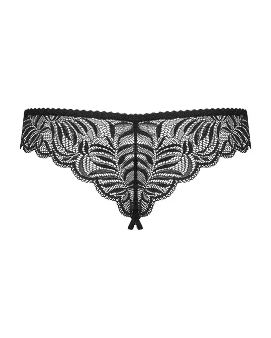 Мереживні танга з доступом Obsessive Contica crothchles thong S/M, чорні Львів - фото 6