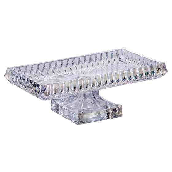 Фруктовниця скляна на ніжці 29х16.5х11 см прямокутна ваза для фруктів цукерниця Прозорий HP-19-151L Київ