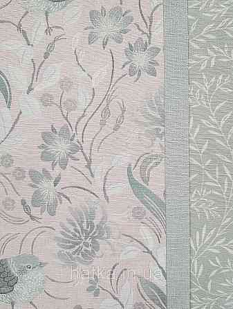Шпалери вінілові на флізеліні A.S.Creation Maison charme 0.53x10 квіти листя птиці сірі на рожевому Київ