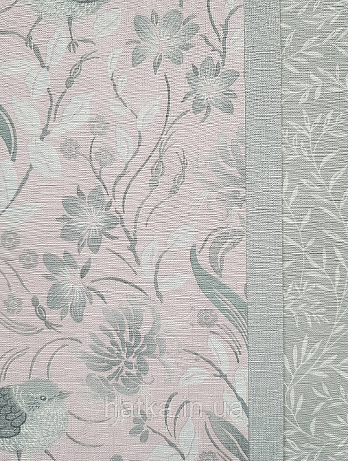 Шпалери вінілові на флізеліні A.S.Creation Maison charme 0.53x10 квіти листя птиці сірі на рожевому Київ - фото 3