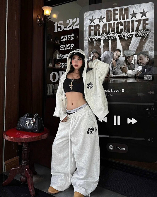 Женский теплый оверсайз костюм двойка Трехнитка на флисе Меланж Одесса - изображение 2