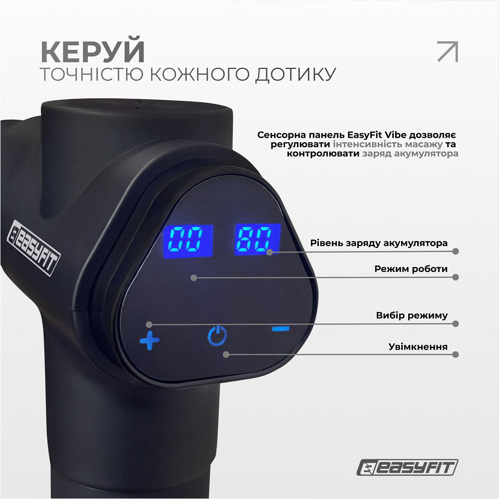 Перкусійний вібромасажер EasyFit UltraGun 13 насадок Коломыя - изображение 2