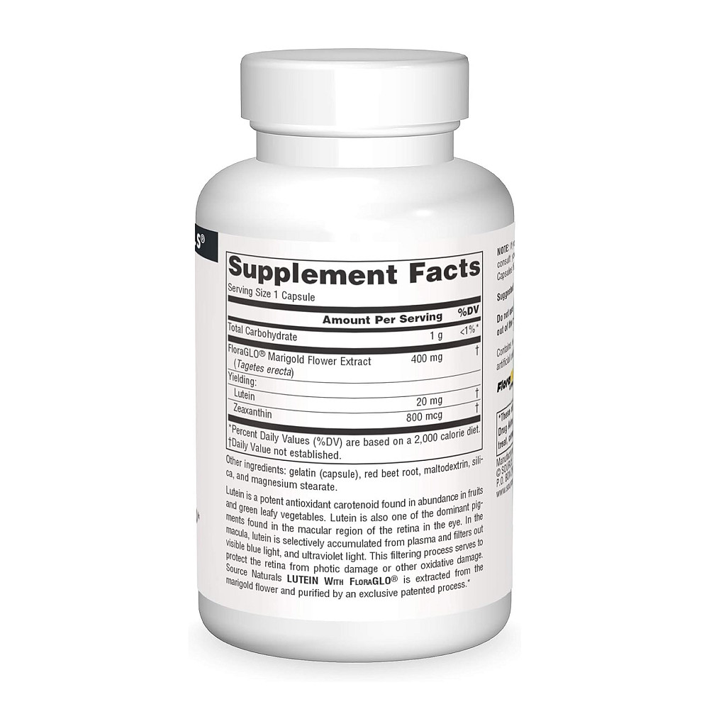 Лютеїн Source Naturals Lutein 20 мг 60 капсул Луцьк - фото 2