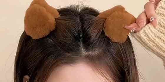 Заколка крабик из меха 