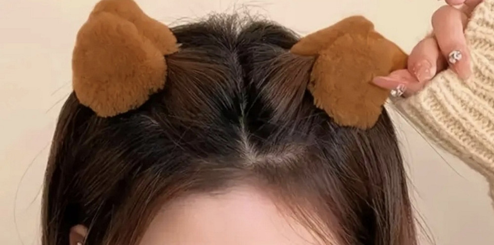 Заколка крабик из меха 