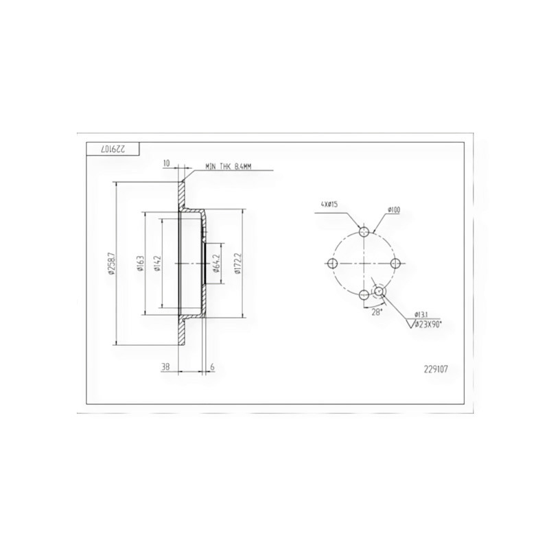Диск Mini Cooper, Clubman (2001-) задний (d259x9.8mm) тормозной Мукачево - изображение 1