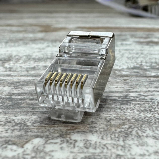 Конектори RJ45 8P8C екрановані, набір 100 шт, для кабелю Cat5e/Cat6, мережеві роз’єми Київ