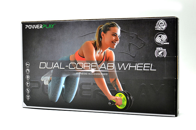 Колесо для преса подвійне PowerPlay 4327 Dual-Core Ab Wheel Чорно-зелене Каменское - изображение 10