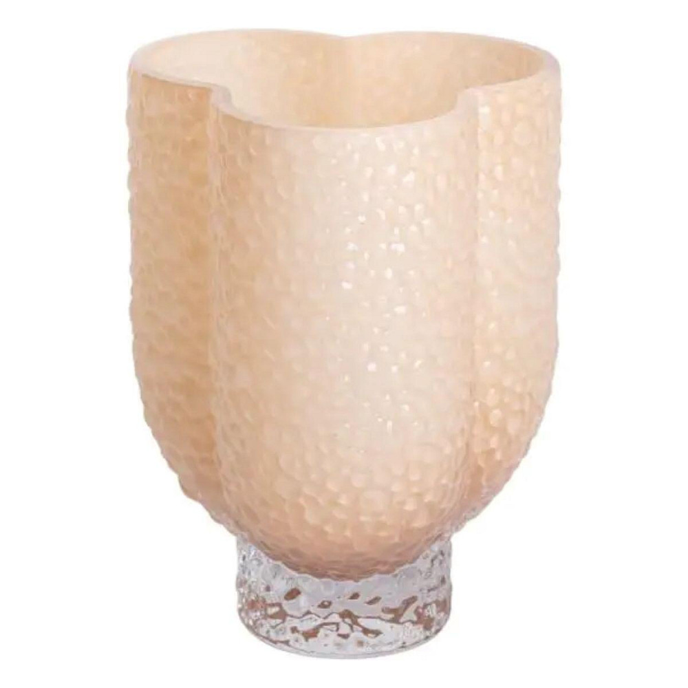 Ваза декоративная 18.5х16х25 см для цветов стеклянная фигурная ваза из цветного стекла 3 л Бежевая HP-10-30 Киев - изображение 2