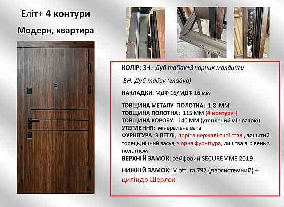 Двері квартирні Redfort, модель Модерн, комплектація Еліт (4 контури) Київ