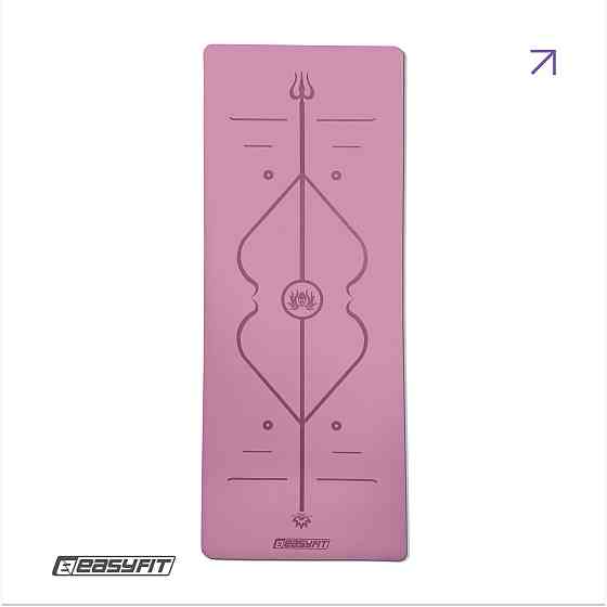 Килимок для йоги професійний EasyFit Pro каучук 5 мм Рожевий Коломыя