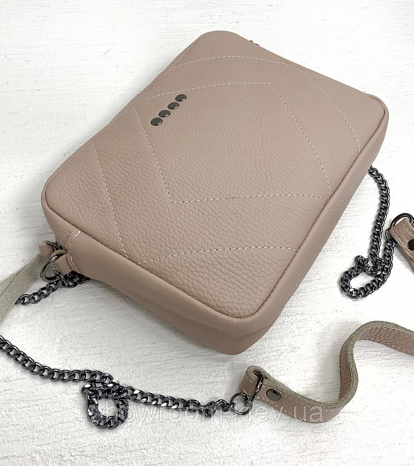 Жіноча шкіряна сумочка Vera Pelle (6427) powder Київ - фото 4