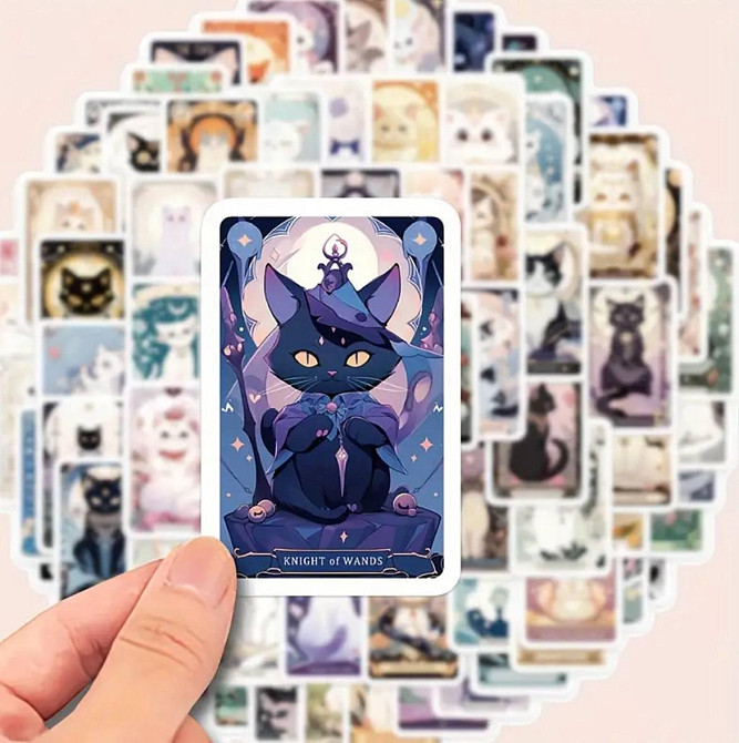 Стикеры Таро с котами – 78 шт, виниловые, водостойкие Киев - изображение 5