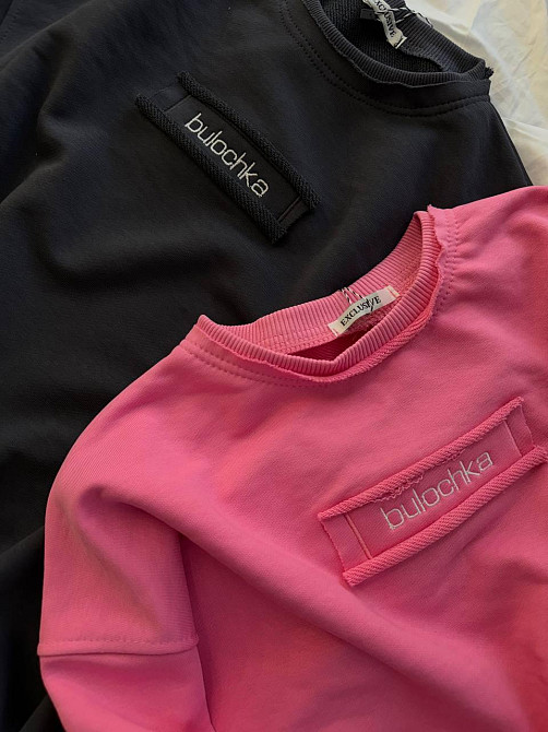 Женский оверсайз свитшот с надписью “Bulochka” турецкая петля Одесса - изображение 2