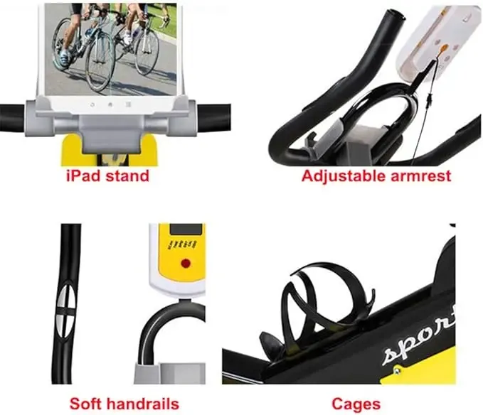 Велотренажер Soozier, кардиотренажер для дома с ременным приводом, регулируемым сопротивлением, сиденьем, рулем и ЖК-дисплеем Коломия - фото 6