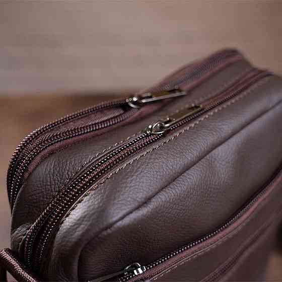 Сумка чоловіча компактна Vintage 14746 Коричнева Київ