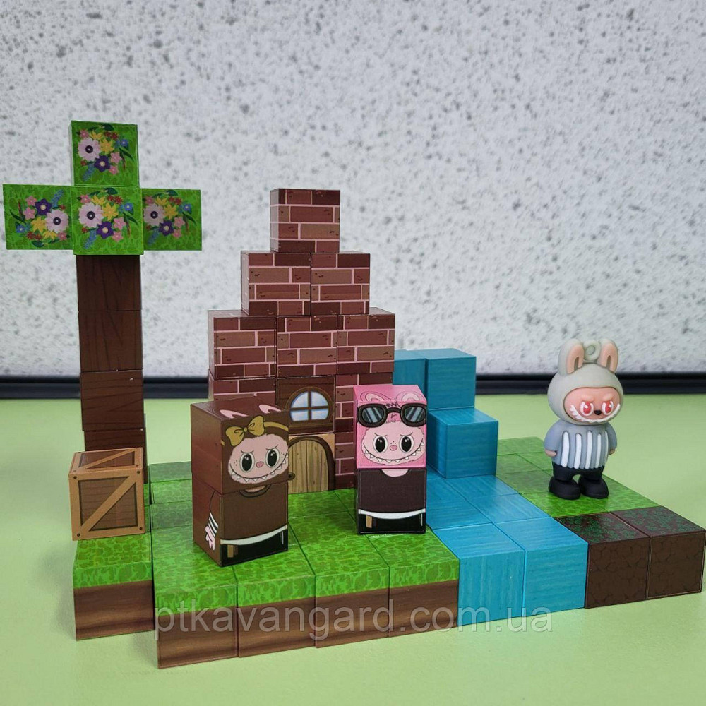 Магнітний конструктор Лабубу 76 деталей BZ 94-3 ПОДВІЙНИЙ МАГНІТ Хмельницький - фото 1