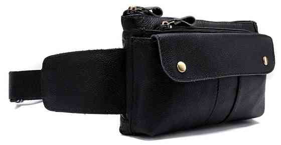 Бананка кожаная Vintage 14809 Черная Киев