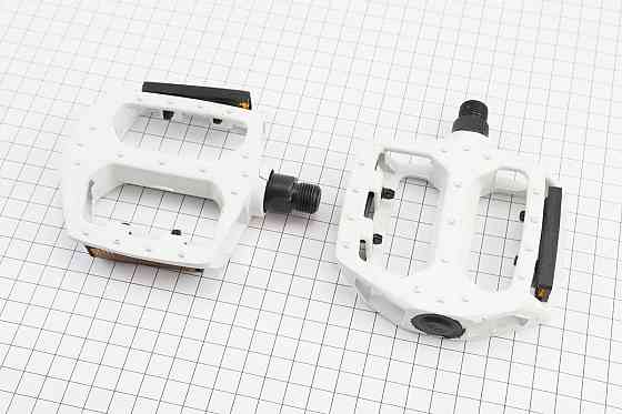 УЦІНКА Педалі MTB широкі 9/16" (107x100x25mm) алюмінієві, білі 808 (тріщина див. фото) Київ