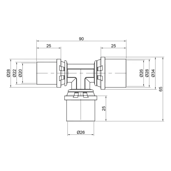 Трійник прес Icma 26х26х20 No406 Київ