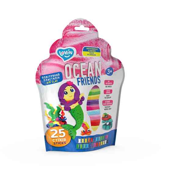 Набір для ліплення з повітряним пластиліном Air Clay 70159, 25 стиків Русалонька Вінниця