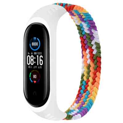 Ремешок для фитнес браслета BeCover Elastic Nylon Style для Xiaomi Mi Smart Band 5/6 (Size M) Rainbow (706154) Винница