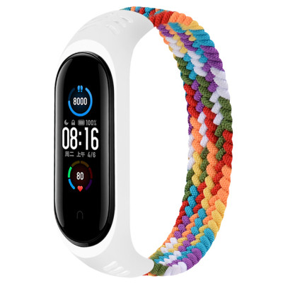 Ремешок для фитнес браслета BeCover Elastic Nylon Style для Xiaomi Mi Smart Band 5/6 (Size M) Rainbow (706154) Винница - изображение 1