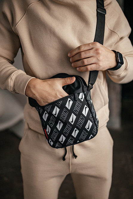 Барстека Nike, Чоловіча сумка через плече, Текстова барсетка на три відділення, Брендаова сумкаMasterSem Київ - фото 5