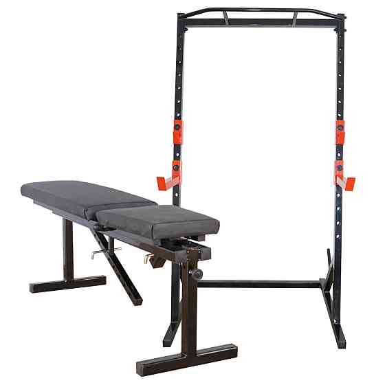 Лавка для жиму регульована 40 на 40 мм + Стійки з турником 50 на 50 мм Київ