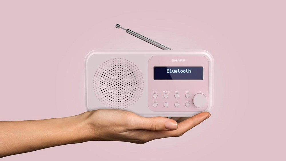 Портативное цифровое радио SHARP с Bluetooth 5.0, DAB+/FM, будильником, USB/батарея, радиоприемник розовый Киев - изображение 4