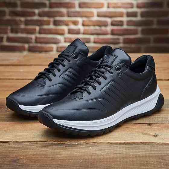 Чоловічи кросівки з натуральної шкіри ЛЕВЕЛЬ черный 56810б Харьков