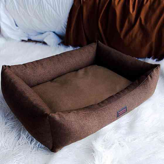Лежак для собак и котов Happy Peppy (Хэппи Пеппи) Sofa Рогожка 70х110, Коричневый Запорожье