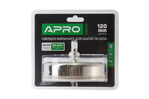 Алмазне трубчасте свердло 120 мм для скла та кахлю APRO Харків - фото 1
