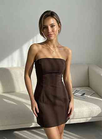 Жіноча стильна, романтична мінісукня креп-коколад, 44/46 Одеса