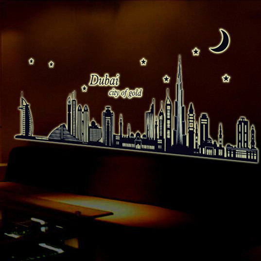Наклейка, що світиться в темряві Нічний Дубай Київ - фото 1