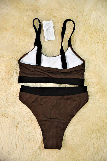 Купальник спортивний жіночий роздільний Коричневий L Харків - фото 3