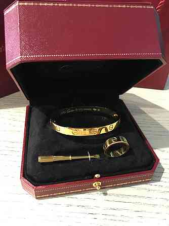 Cartier браслет Love с отверткой в лимонном золоте и колько / Картье Комплект Одесса