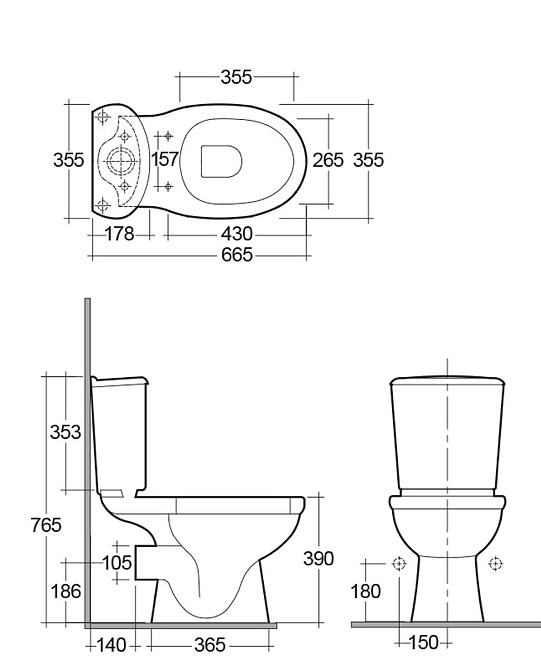 Унитаз RAK Ceramics Karla (унитаз бачок крышка) S-trap Geberit (RAK0012) Белый Винница - изображение 4