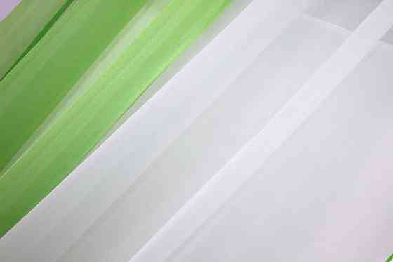 Кухонные шторы VR-Textil № 017к комбинированные с подвязками темно-салатовый с белым 265х170 см (50-639) Киев