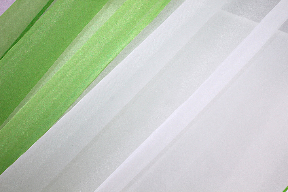 Кухонные шторы VR-Textil № 017к комбинированные с подвязками темно-салатовый с белым 265х170 см (50-639) Киев - изображение 5