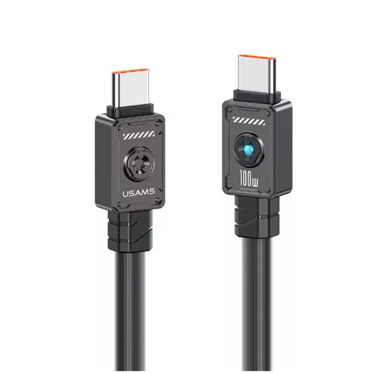 Кабель Usams Type-C 100W, 1.2м, черный Киев